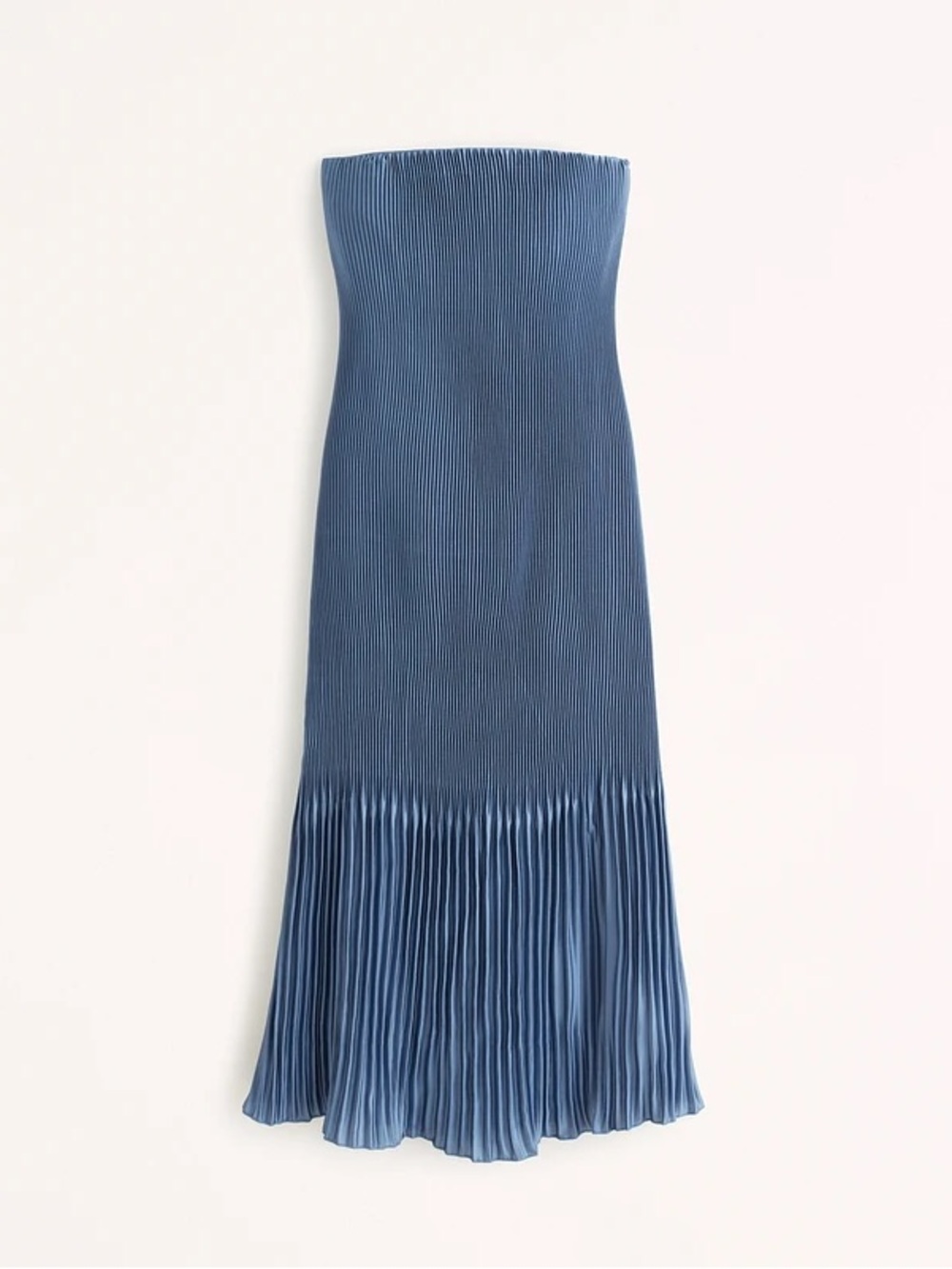 Abercrombie & Fitch Strapless Pleat Release Midi Dress Blue Medium 8308 - Picture 2 of 10